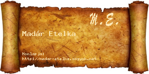 Madár Etelka névjegykártya